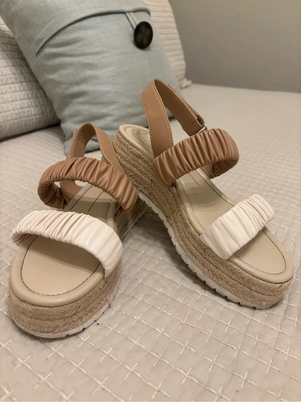 Dolce Vita Two-Tone Espadrille Platform Sandals - Tan & Cream